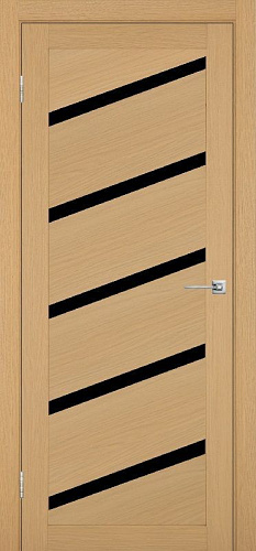 Дверь Эко 506.112У ясень темный, lacobel черный