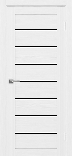 Дверь Эко 508.12 белый лед, lacobel черный