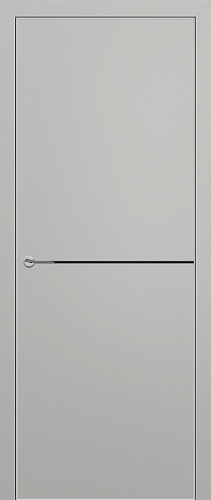 Дверь Z K10 полипропилен серый, молдинг черный, глухая