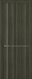 Дверь Z K17 toppan дуб темный, молдинг серебро, глухая