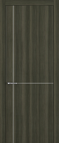 Дверь Z K17 toppan дуб темный, молдинг серебро, глухая