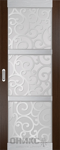 Перегородка Оникс №2 венге/серебро/Р-№1, сатинат белый