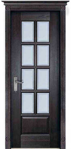 Дверь ДР массив ольхи Лондон венге, мателюкс с фацетом