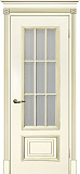 Дверь Текона эмаль Smalta 08 слоновая кость RAL 1013 патина золото, остекленная