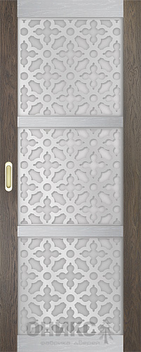 Перегородка Оникс №2 дуб античный/серебро/Р-№3, сатинат белый