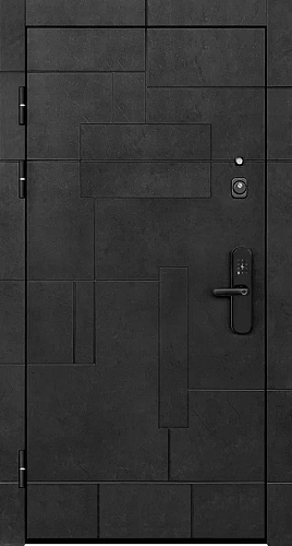 Входная дверь Флагман Доминион, бетон черный/панель на выбор
