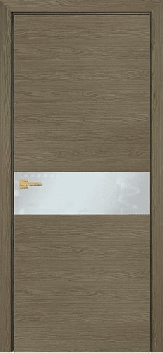Дверь Оникс Соло дуб кофейный, глухая, стекло Lacobel белое матовое
