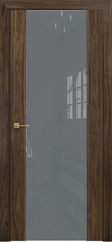 Дверь Оникс Парма 1 американский орех, глухая лакобель RAL 7040