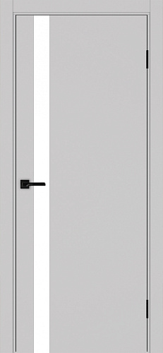 Дверь Эко 211 пепельный, кромка ABS, lacobel белый