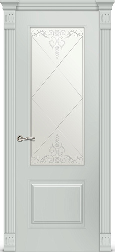 Дверь Ситидорс Вероник- 1 эмаль RAL 4010Y50R, стекло пескоструй