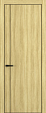 Дверь Z K14 toppan дуб натуральный, ALU кромка черная, молдинг черный, глухая