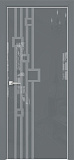 Дверь Оникс Арт, лакобель серый RAL 7040, пескоструй №9