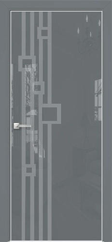 Дверь Оникс Арт, лакобель серый RAL 7040, пескоструй №9