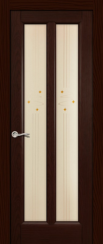 Дверь Ситидорс Крит ясень шоколад, остекленная