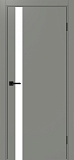 Дверь Эко 211 серый, кромка ABS, lacobel белый