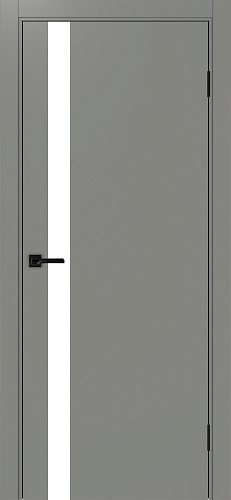 Дверь Эко 211 серый, кромка ABS, lacobel белый