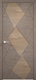 Дверь ПМЦ Design массив дуба Romb смоки, белый иней, глухая