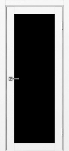 Дверь Эко 501.2 белый снежный, lacobel черный