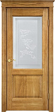 Дверь ПМЦ массив дуба Д13 орех 5%, стекло 13-2