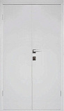 Пластиковая дверь двустворчатая гладкая Эта Дор с коробкой, кромка AL, белая, глухая