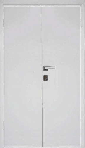 Пластиковая дверь двустворчатая гладкая Эта Дор с коробкой, кромка AL, белая, глухая