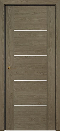 Дверь Оникс Парма дуб кофейный, глухая с молдингом