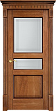 Дверь ПМЦ массив дуба Д5 орех 10% с патиной, стекло 5-2