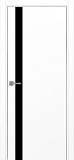 Дверь Эко 211 белый снежный, кромка AL хром SC с 2-х сторон, lacobel черный