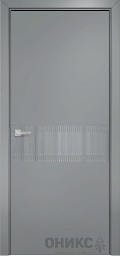 Дверь Оникс Дельта фрезерованная эмаль RAL 7040, глухая