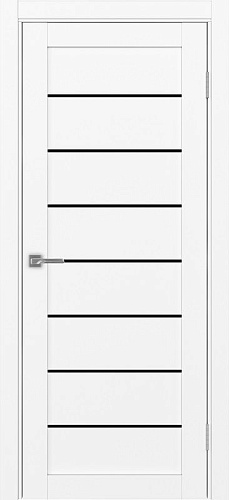 Дверь Эко 508.12 белый снежный, lacobel черный