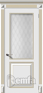 Недавно просмотренные - Дверь Блюз эмаль белая патина золото, стекло белое матовое кристалл
