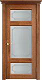 Дверь ПМЦ массив ольхи ОЛ55 орех 10%, стекло 55-1