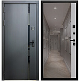 Входная дверь Матадор MXМ-7 антрацит софт/панель зеркало 1, силк маус