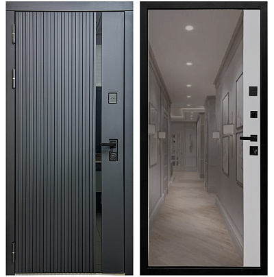 Входная дверь Матадор MXМ-7 антрацит софт/панель зеркало 1, силк маус