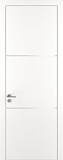 Дверь Z K11 полипропилен белый, ALU кромка хром, молдинг серебро, глухая
