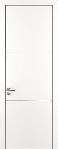 Дверь Z K11 полипропилен белый, ALU кромка хром, молдинг серебро, глухая