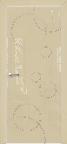 Дверь Оникс Арт лакобель RAL 1015, контурный витраж №3