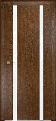 Дверь Оникс Престиж 2 каштан, триплекс белый