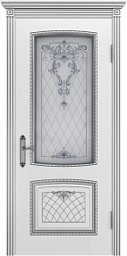 Недавно просмотренные - Дверь Шейл Дорс Симфония 2 В3 эмаль белая с серебряной патиной, стекло фотопечать узор 2
