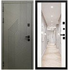 Недавно просмотренные - Входная дверь Матадор MX-5 дарк грей софт/панель зеркало 2, белая матовая