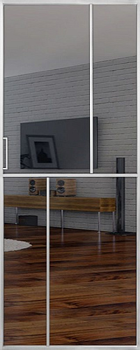 Перегородка Alum №6 хром, триплекс зеркало графит