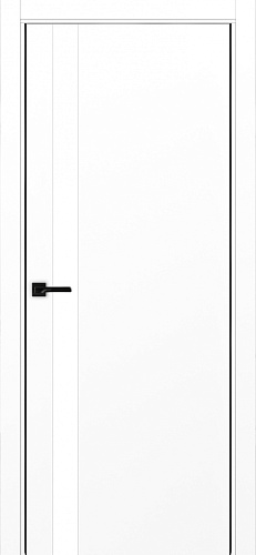 Дверь Эко 211 белый снежный, кромка AL черная SB с 2-х сторон, lacobel белый