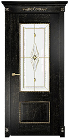 Недавно просмотренные - Дверь Оникс Александрия 2 эмаль черная патина золото, триплекс Витраж Бевелс