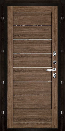 Панель внутренняя 16 мм LIGHT 2125 зеркало, серый велюр, Экошпон