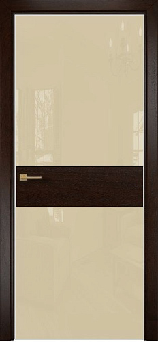 Дверь Оникс Соло 2 палисандр, глухая, Lacobel RAL 1015