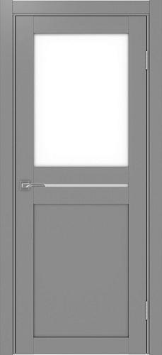 Дверь Эко 520.221 серый, lacobel белый