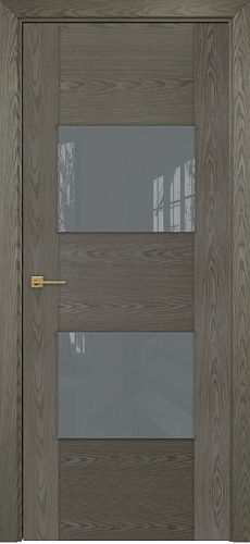 Дверь Оникс Парма дуб арктик, глухая лакобель RAL 7040