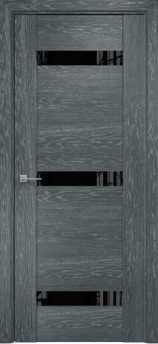 Дверь Оникс Парма 3 седой дуб, глухая лакобель RAL 9005