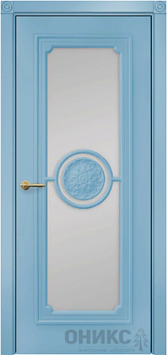 Дверь Оникс Флоренция фрезерованная эмаль голубая, сатинат