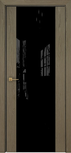 Дверь Оникс Престиж дуб кофейный, триплекс черный